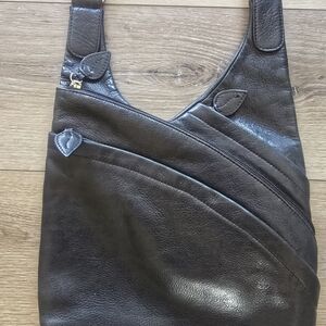 Osgoode Marley Brooke Black Leather Triple Zip Crossbody Purse